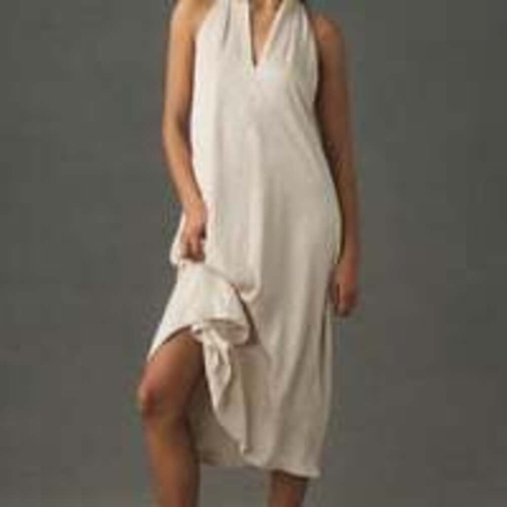 By Anthropologie Halter Silky Midi Dress XL NWT